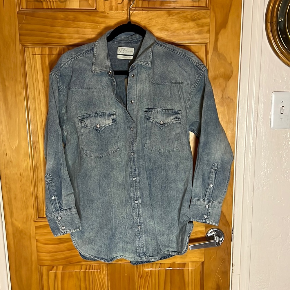 NWT J.Crew oversized Western button up size 6